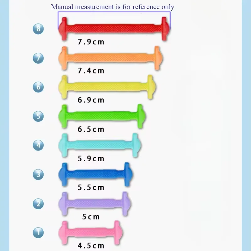 16 Stück/Set Silikon-Schnürsenkel ohne Binden, 8 Farben, elastische Schnürsenkel, kreative, bequeme Silikon-Schnürsenkel, Gummischnürsenkel – Detail 3