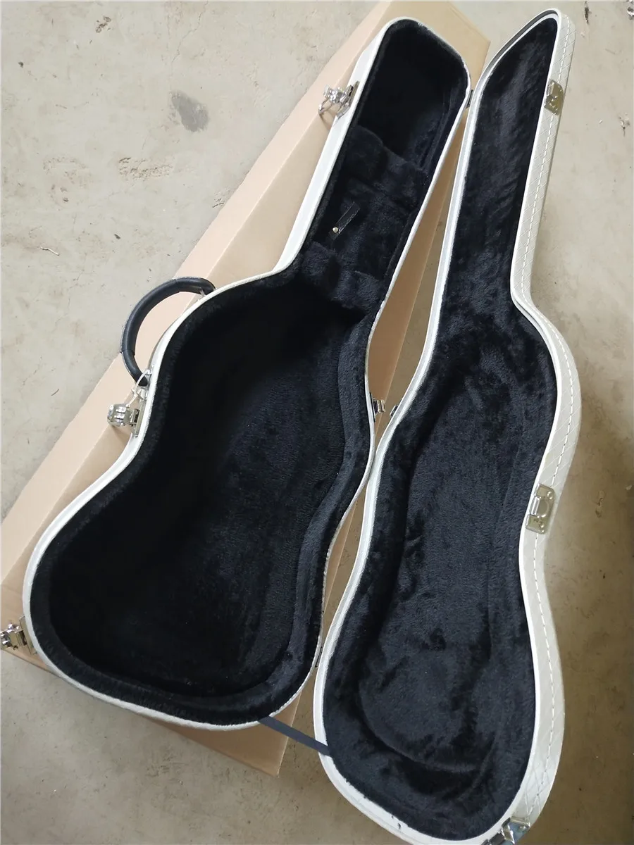 Silver electric guitar case Piano case Guitar case st model black interior thickened fleece cotton