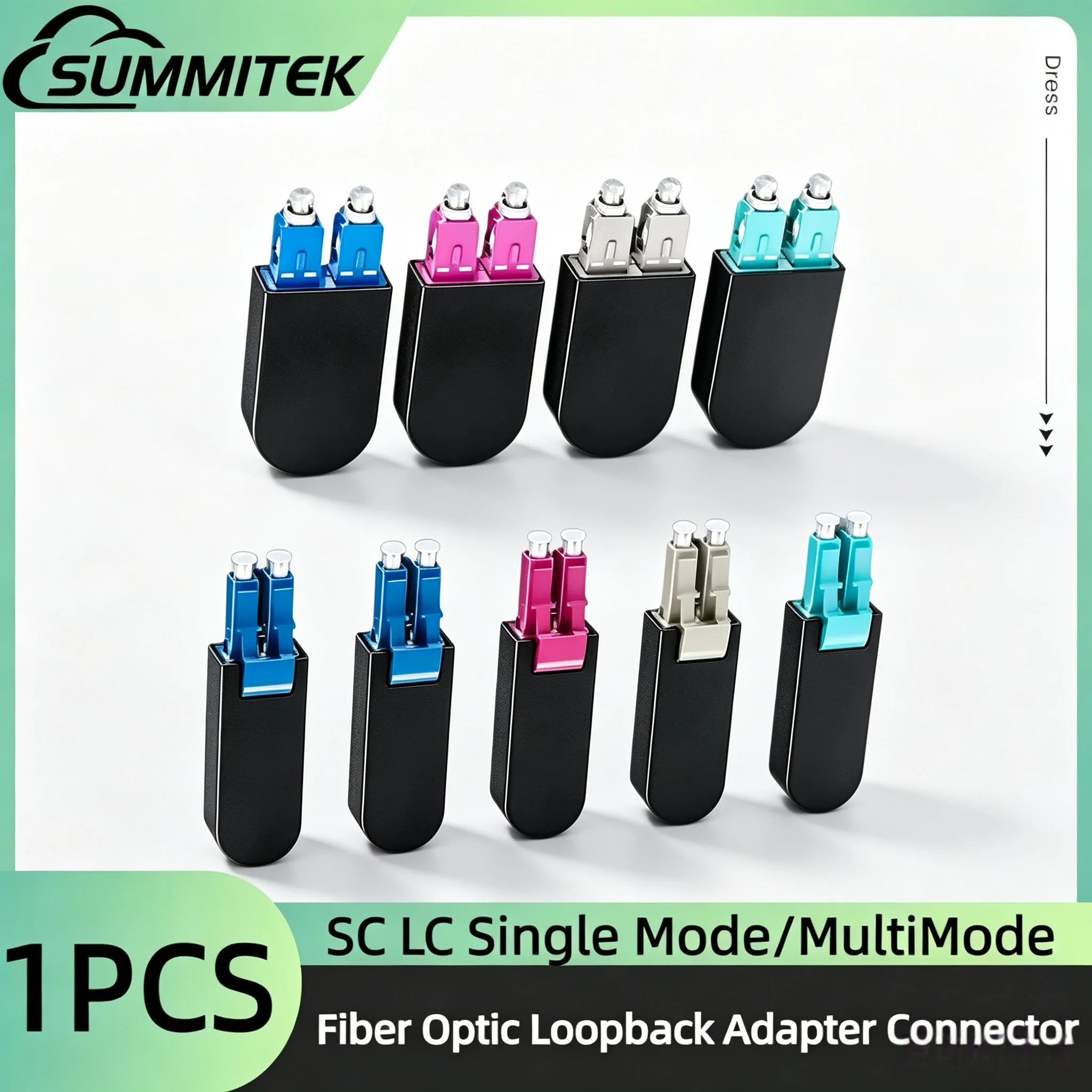 SUMMITEK Fiber Optic Looper SC UPC/LC UPC SM/MM Fiber Optic Loopback Adapter OM1 OM2 OM3 OM4 Fiber Optic Circuitors Connector