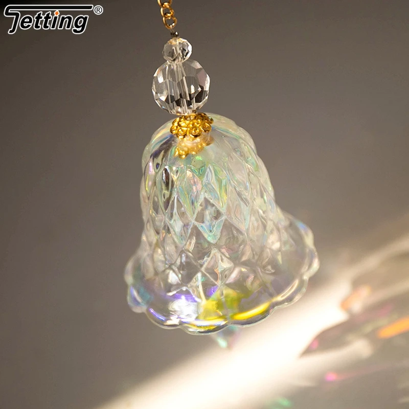 Crystal Wind Chimes Hanging Suncatcher Wind Music Bell Glass Prism Rainbow Maker Car Pendant Window Wedding Garden Decoration