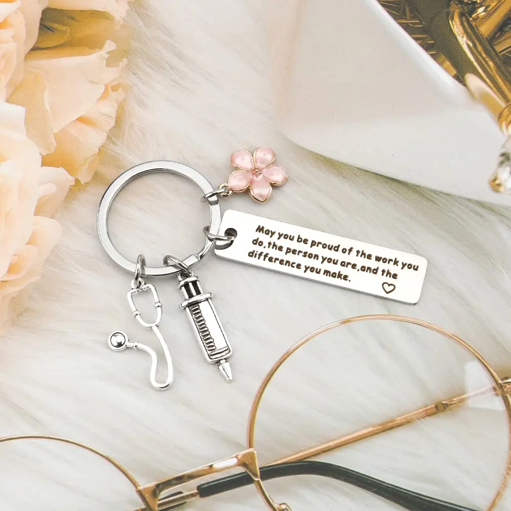 Cute Inspirational Engraved Nurse Week gifts Stylish Nurse Gifts for Professional Graduation Gifts Nurse Accessories Keychains