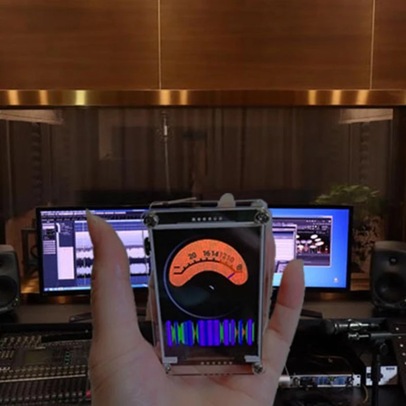 Полный-2,4-дюймовый голосовой активированный музыкальный спектр, ритм-индикатор уровня, VU, светящиеся часы, HD ЖК-дисплей, многорежимный