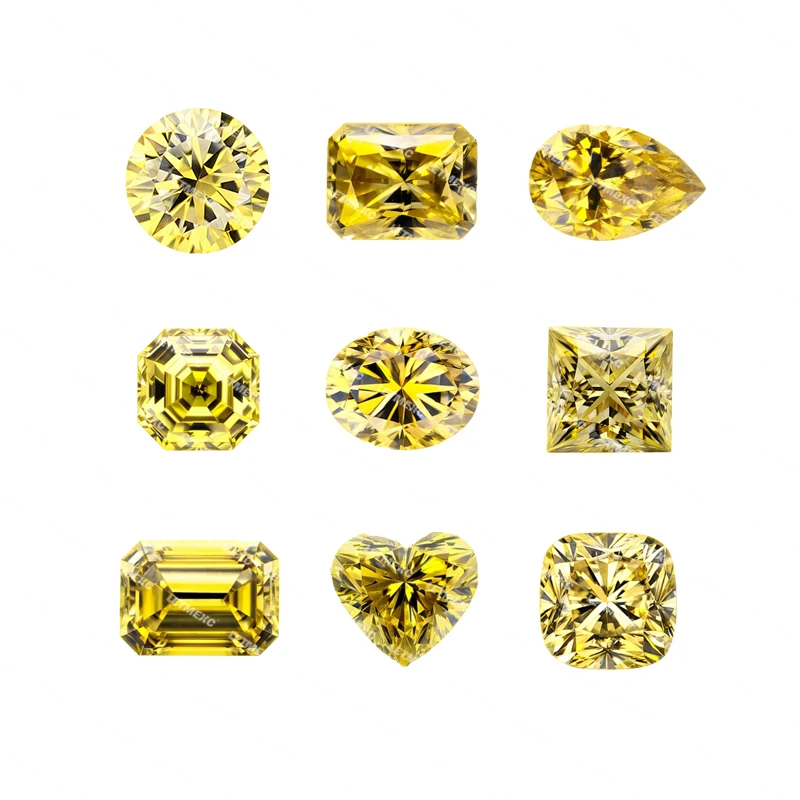 

LETMEXC Yellow Colour Irregular Shape Moissanite Diamond Loose Gemstone VVS1 With GRA