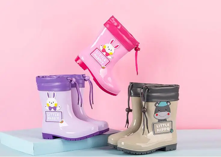 أحذية المطر لمنتصف الساق للأطفال لجميع المواسم، أحذية صيفية كرتونية مضادة للانزلاق من الأسفل للجنسين، أحذية مائية للأطفال الصغار للأولاد والبنات #4