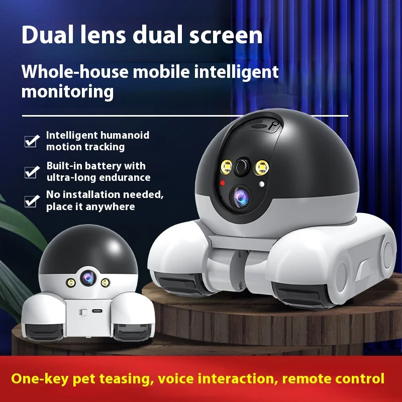 

AI Tracking 4G Pet Camera Car - HD Auto-Follow Pet Cam with Laser Toy, 360° Home Monitoring via SIM Card, No WiFi Needed, 2-Way
