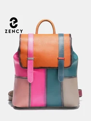 Zency Women's Stylish Genuine Leather Backpack Large Capacity Rucksack For Ladies Capacity Satchel New 2024 Trendy Shoulder Bags