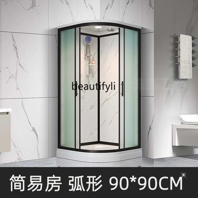 Integral shower room household glass rectangular partition bathroom integrated closed