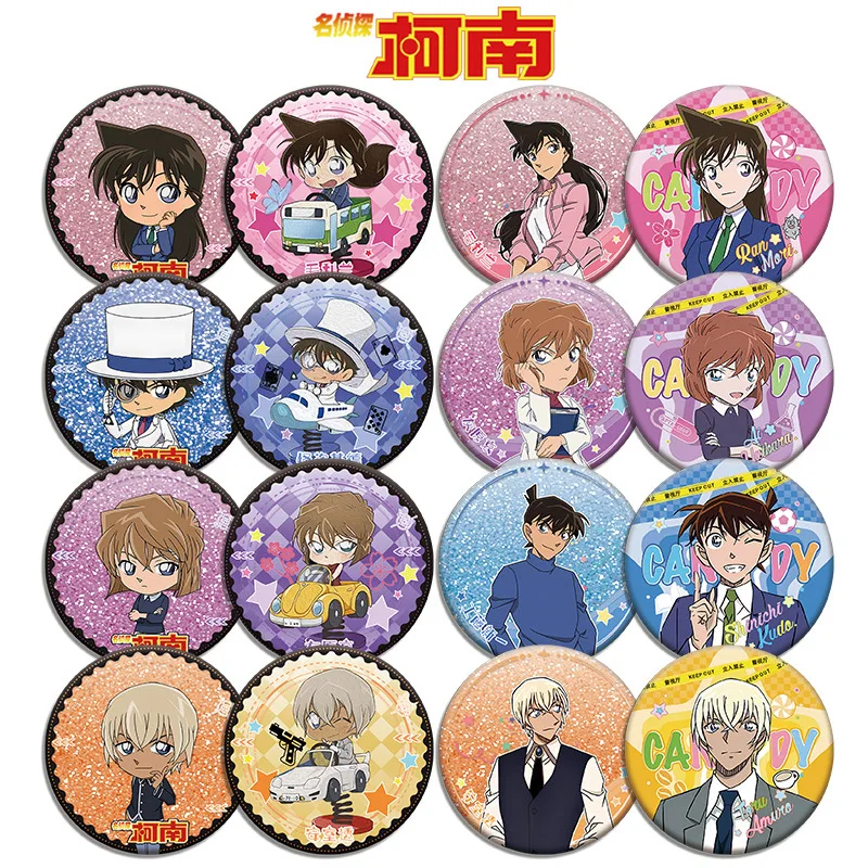 المحقق كونان أنيمي شارة أكريليك 58 مللي متر تصميم مزدوج الوجهين نمط جديد 2D مروحة الفن تحصيل البضائع هدية تذكارية لمحبي #4