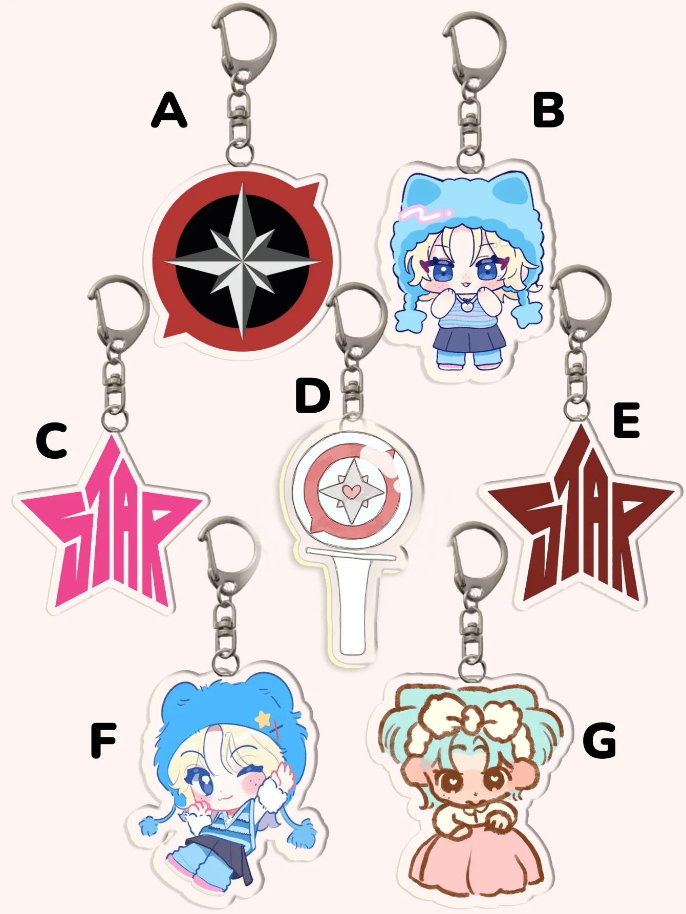

Acrylic cartoon keychain with ID holder, bag pendant, phone charm, concert souvenir, graduation gift, school accessory, nursing