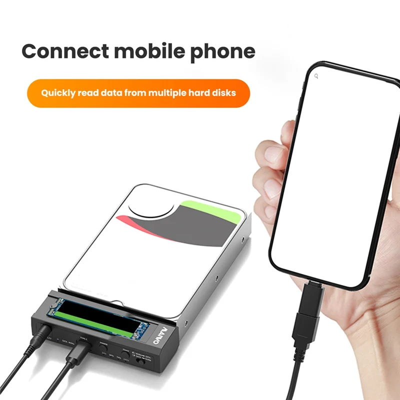 Practical-MAIWO Dual Bay M.2 Nvme Case and SATA HDD Docking Station Type C Docking Station 3.5Quot, Clone Duplicator EU Plug