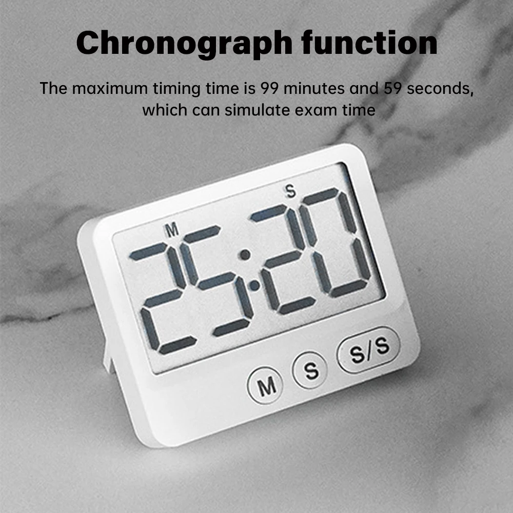 Kitchen Cooking Timer with Folding Stand Large LCD Display Magnetic Digital Countdown Timer Portable Kitchen Baking Tool