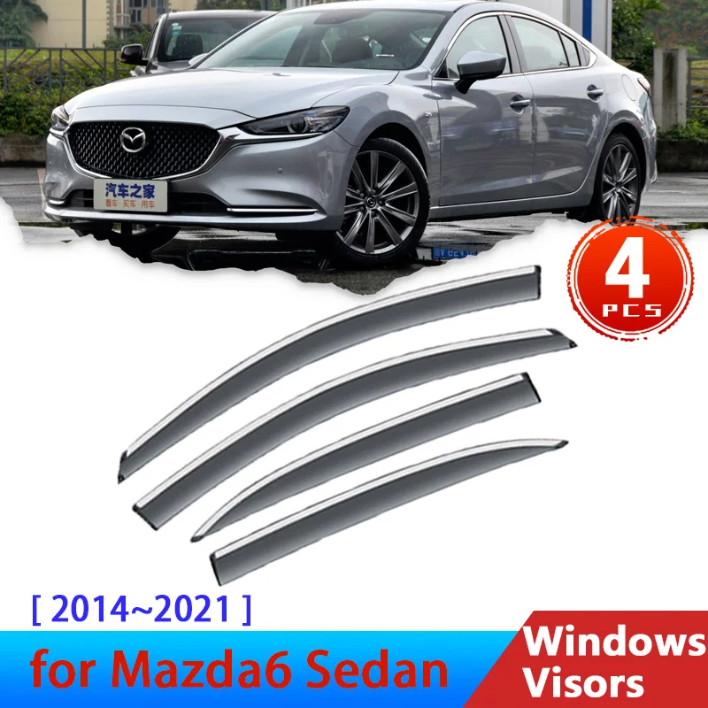 

Дефлекторы на лобовое стекло для Mazda6 Sedan 2014 ~ 2021 2018 2019 2020 GJ1 GL аксессуары для боковых окон автомобиля козырек от дождя и солнца