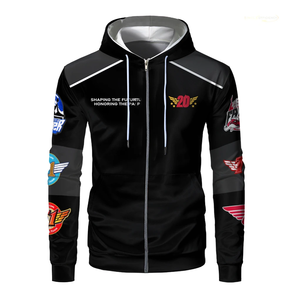 T1 E-sports Club 20th Anniversary Limited Edition Zip Up Hoodies Jersey League Of Legends Trendy Hoodie Faker Fans Mens Clothing