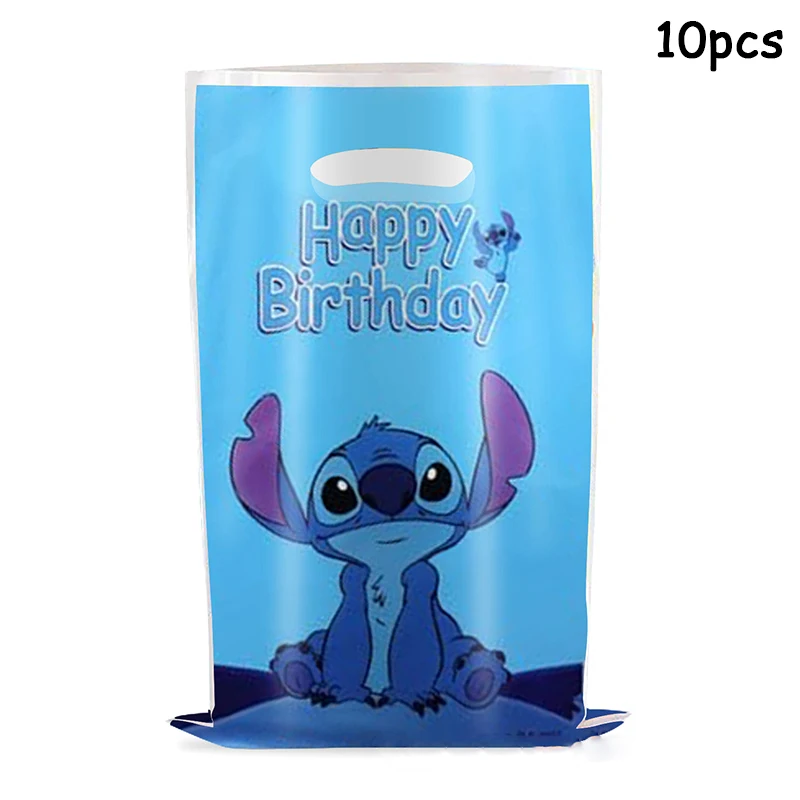 10 Stuks Disney Lilo & Stitch Party Gift Bags Kids Candy Traktatie Bag Party Blue Stitch Roze Angel Goodie Cadeau Bags Voor Kinderen Verjaardag