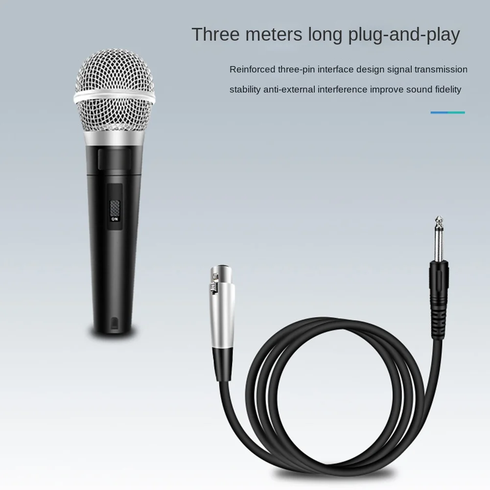 MIC Handheld Dynamic Wired Dynamic Microphone Clear Voice for Karaoke Vocal Music Performanc