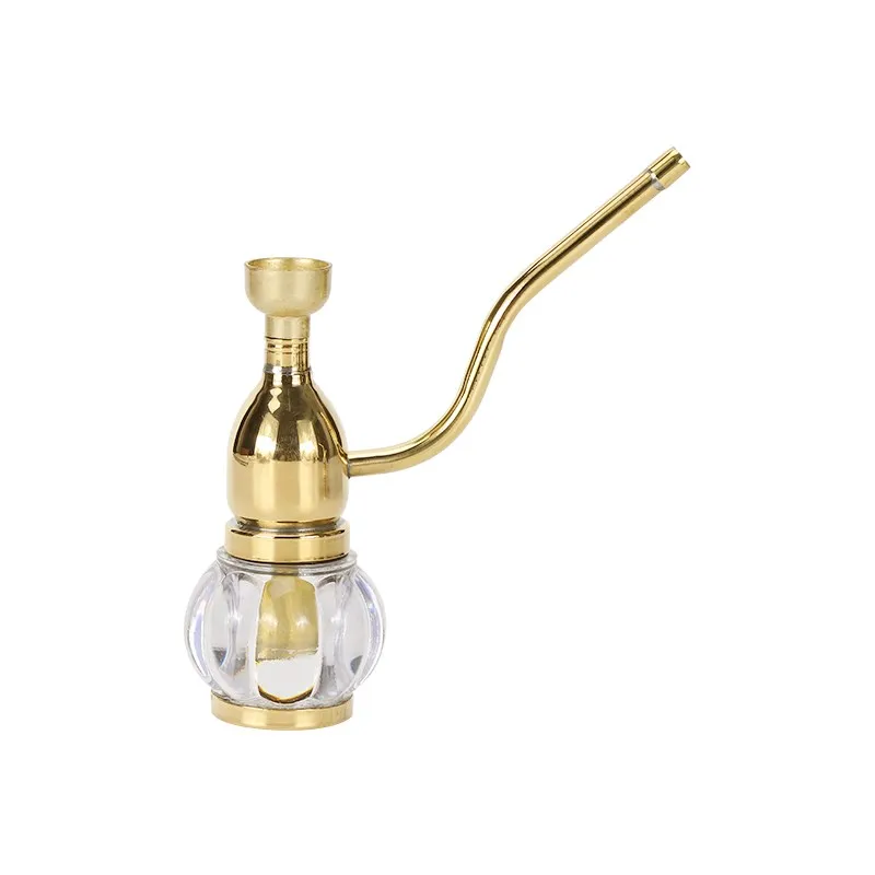 

New 2-Purpose Mini Hookah Brass Portable Tobacco Shisha Water Pipes for Smoking Cigarette Accessories