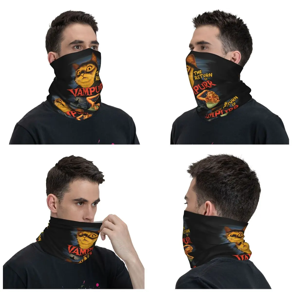 The Return Of Vampurr Cat Bandana Neck Warmer Women Men Winter Hiking Ski Scarf Gaiter Face Cover