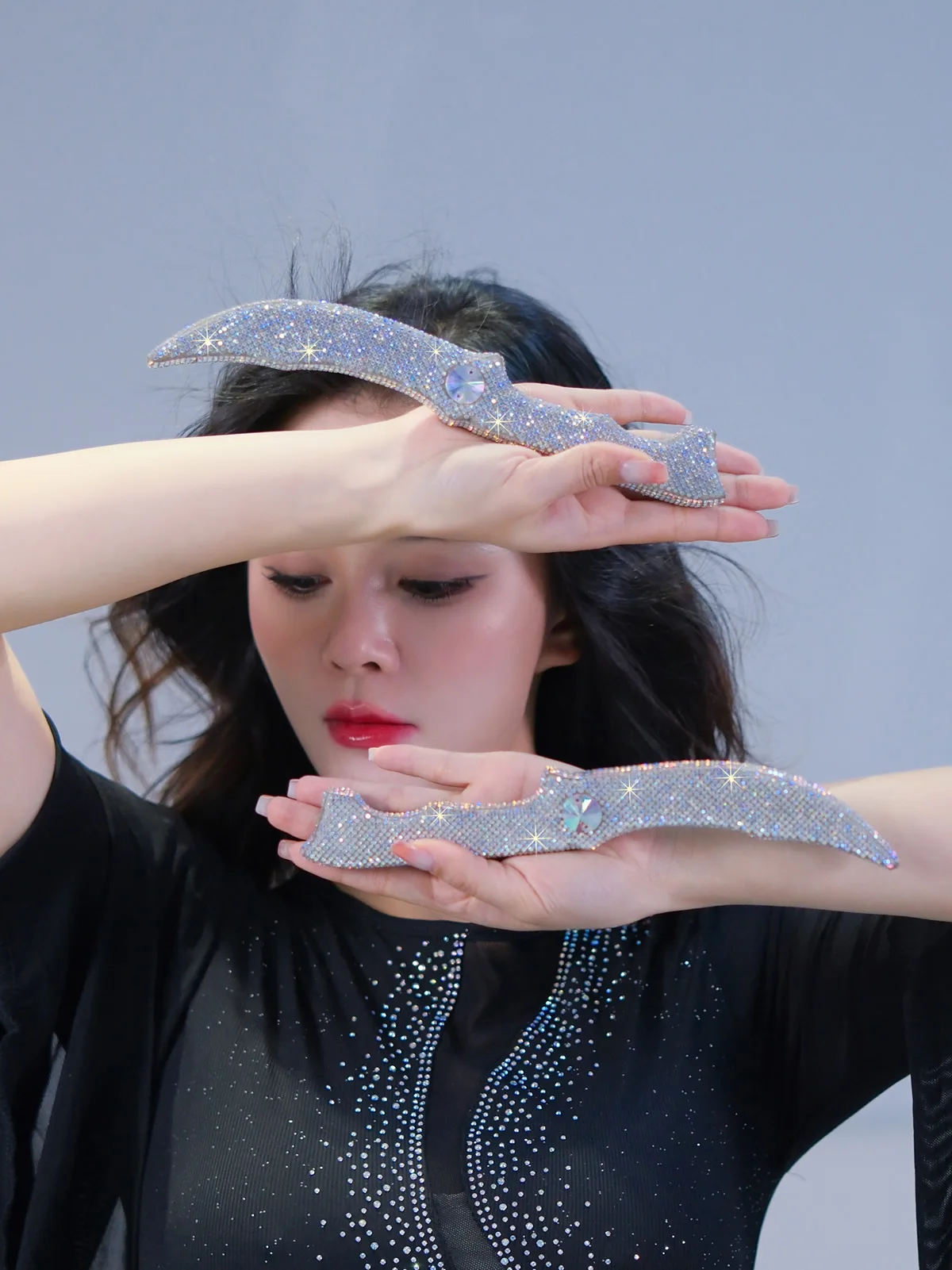 Kawleeya Performance Women Belly Dance Costume Iraq Hair Swinging Dance Robe Competition Props Rhinestone Dress Fishtail Skirt