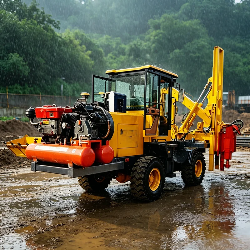 Bridge Road Special Guardrail Pile Driver Stable Machine For Traffic Safety Barrier Construction