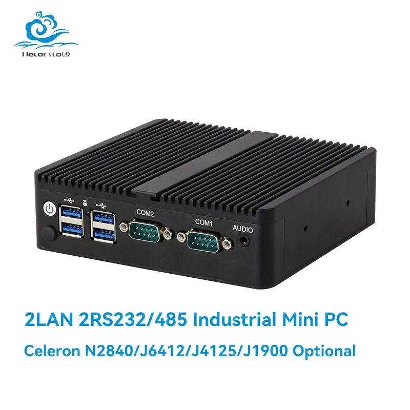 Mini PC industriale 2LAN 2RS232/485 con Inter Celeron J6412 con 4xUSB3.0 2xUSB2.0 1xHDMI 1xVGA Supporto Win10 Computer Linux