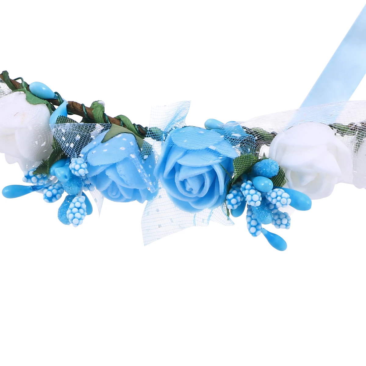 

Bridal Headdress Wreath Flower Crown for Girls Single Layer Floral Headband Women