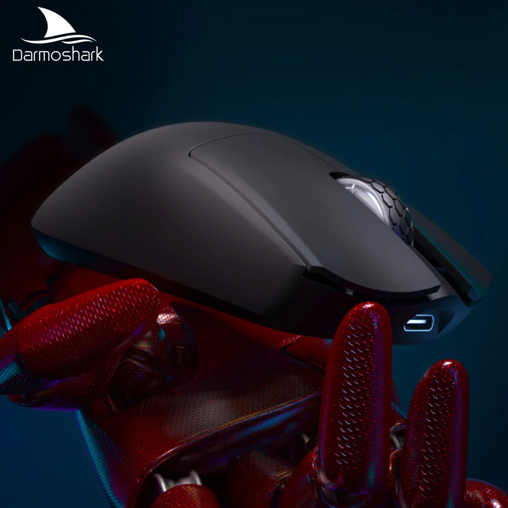 

Игровая мышь Darmoshark E-Sport 2,4G BT, беспроводная трехрежимная PAW3950 N52840, игровой макро-драйвер, мыши с большими руками, 30000 точек на дюйм