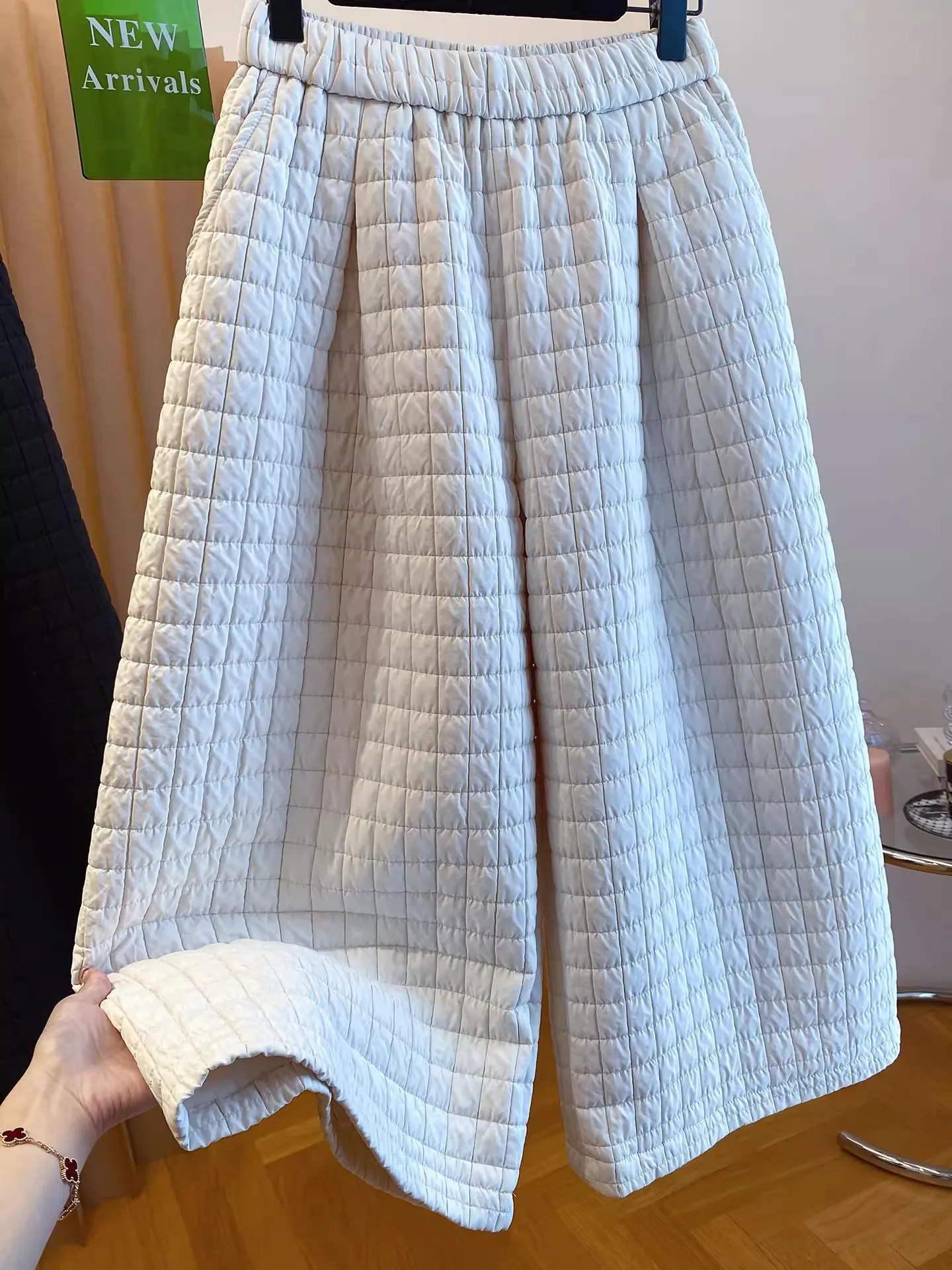 

plus Size Women's Plaid Cotton Pants Thickened Autumn Winter High Waist Wide Leg Pants Eighteen Pants Casual Comfortable Warm