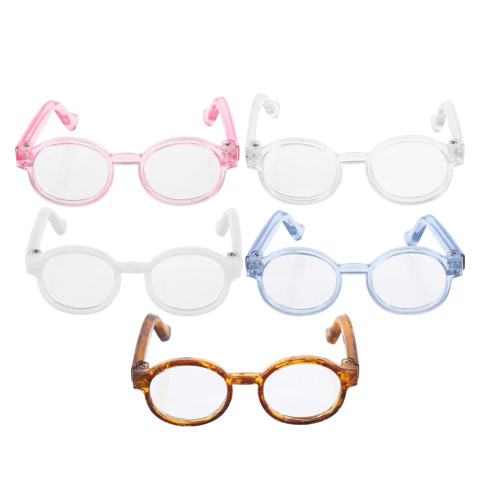 

5Pcs Mini Glasses Dollhouse Accessories Miniature Eyeglasses for Craft DIY Dress Up Realistic Tiny Wire Frames Decor Props