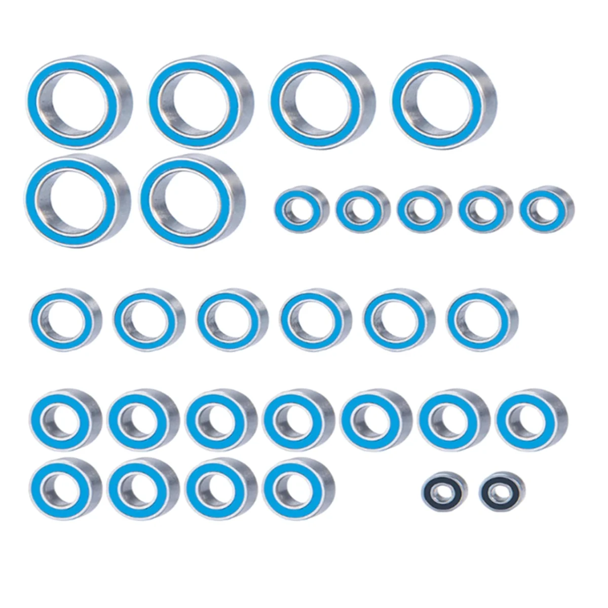 

Y34A 30PCS Rubber Sealed Ball Bearing Kit for Axal UTB18 Capra 1/18 RC Car Upgrades Parts Accessories