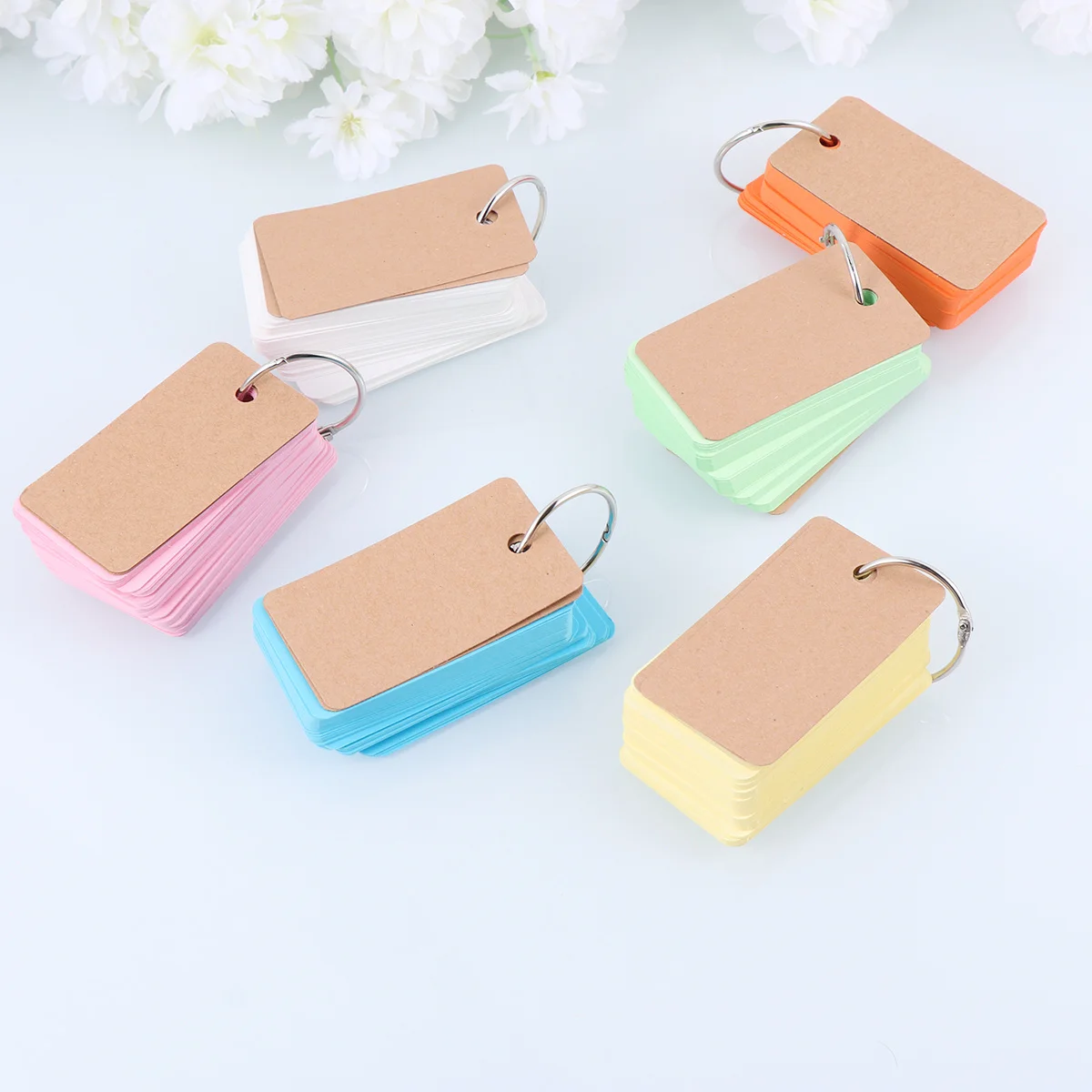 6 قطعة دفاتر الملاحظات الدائرية المحمولة بطاقات فلاش فارغة للدراسة ملاحظات لتقوم بها بنفسك ورق الذاكرة الموثق منصات الصفر اللوازم المدرسية