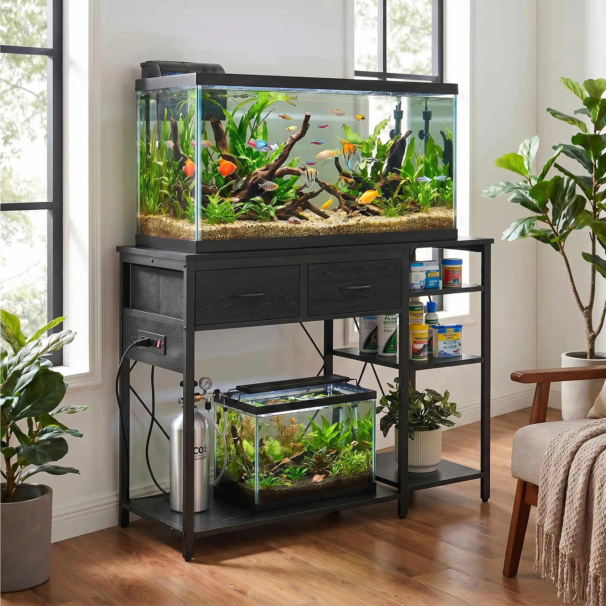 55-75 Gallon Fish Tank Stand (Black)