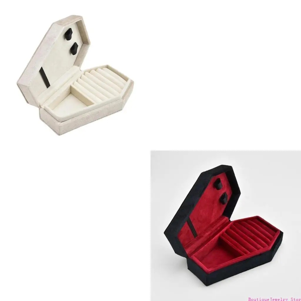 

E1PE Halloween Coffin Jewelry Box Earrings Rings Necklace Display Storage Cases