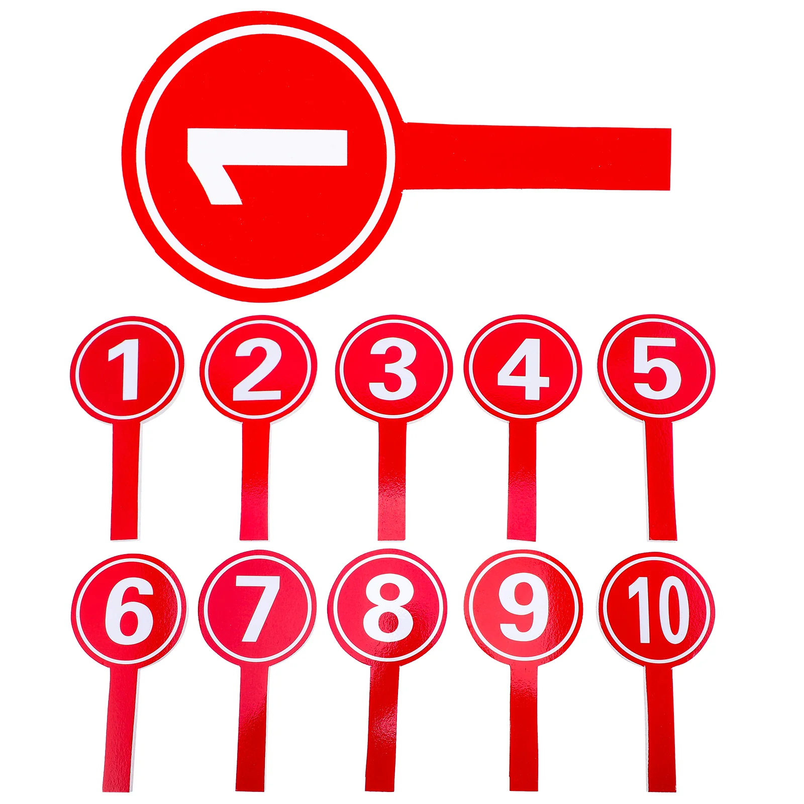 10 Pcs Holding A Number Plate Paddles Scoring Cards 1-10 for Score Convenient Poster Board Student