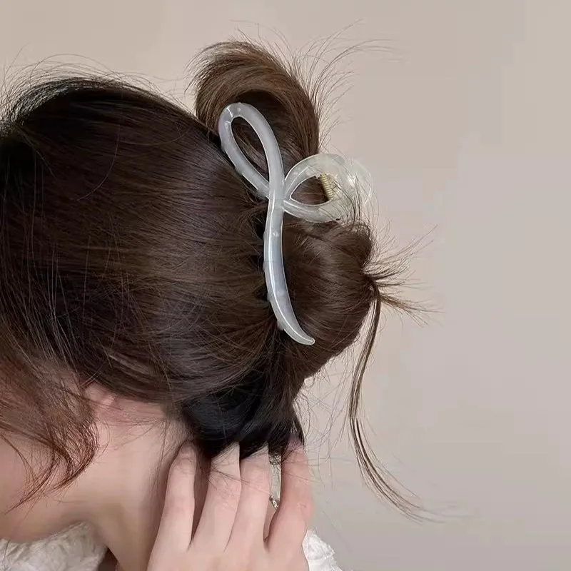 Elegant Jelly Color Bow Hair Claw For Women Vintage Back Headband Hair Clip Crab Girls Hairpin Fashion Hair Accessories Ornament view 5