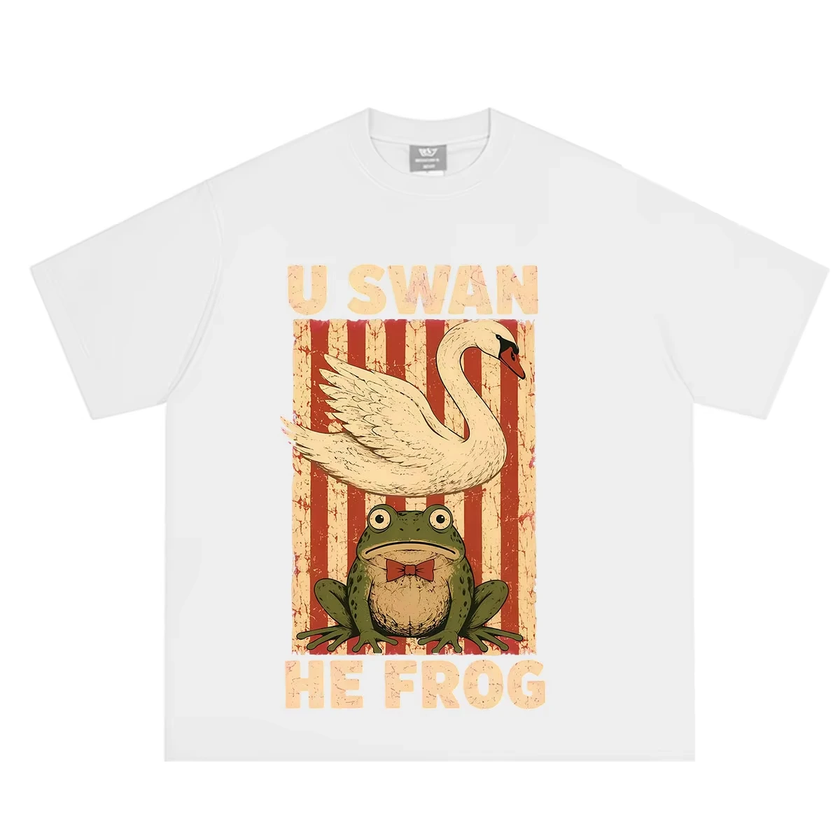 U Swan He Frog Funny Frog Meme T-shirt Men Women Short-sleeved Cotton Loose Casual Cotton T-shirts Fashion Oversized T-shirts