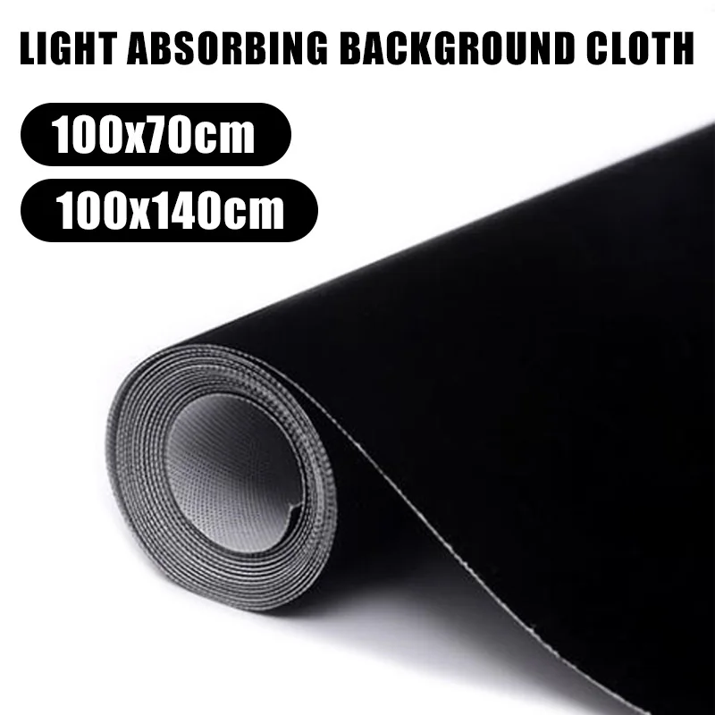 Pure Black Light Absorb Photography Backdrop Background Studio Props Cloth Non-reflective Collapsible Portable Black Screen