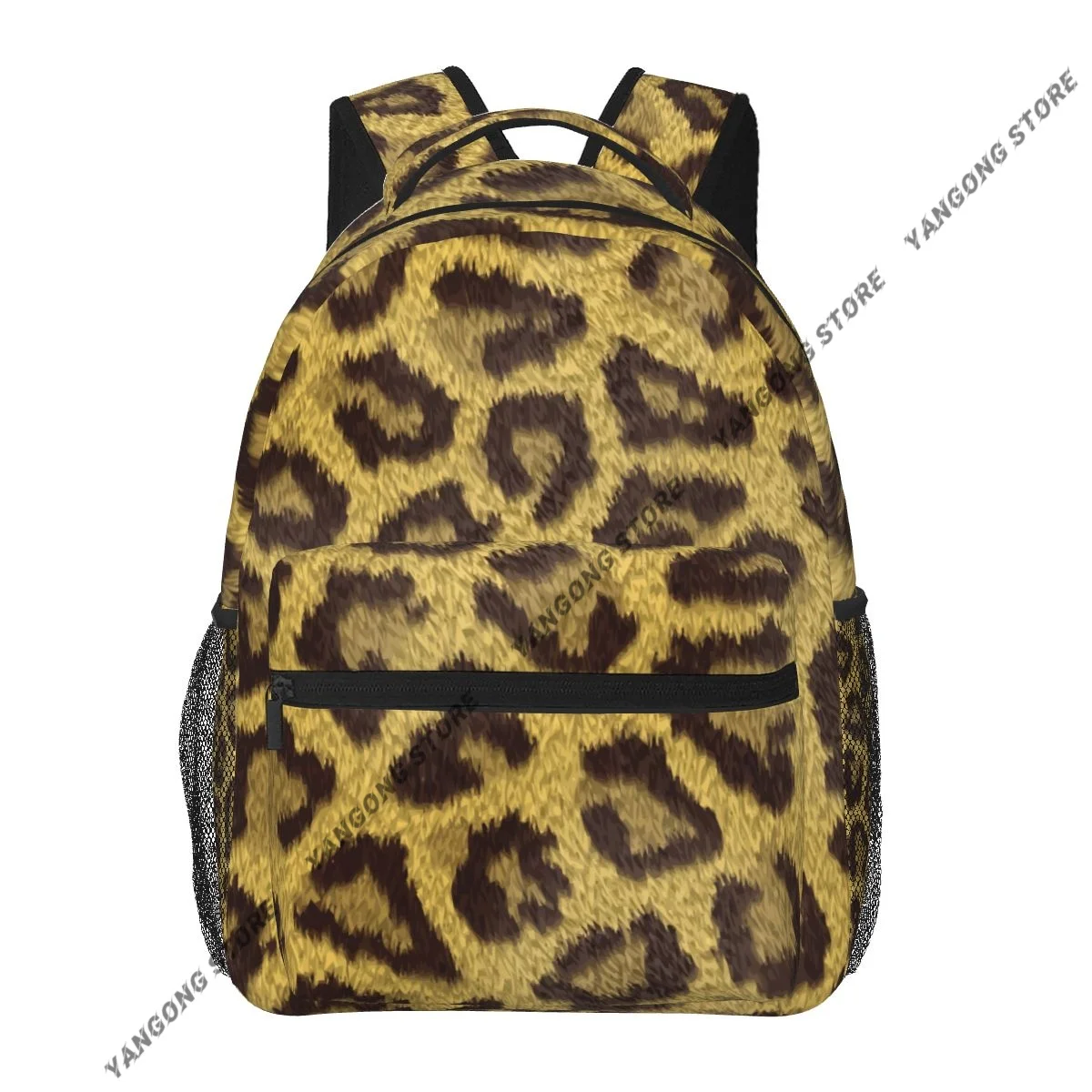 Fashion Backpack Women Men Unisex Students Backpacks Leopard Stains Background Travel bag Bookbag