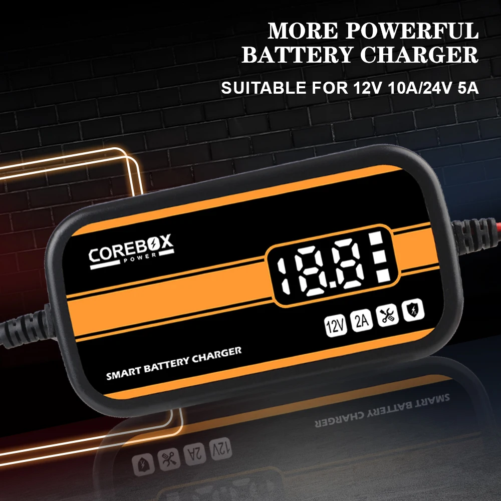 

Интеллектуальное автомобильное зарядное устройство для мотоциклетного аккумулятора, свинцово-кислотное гелевое зарядное устройство AGM 12 В 2 А для автомобиля/фургона/квадроцикла/лодки с ЖК-дисплеем, автоматическое