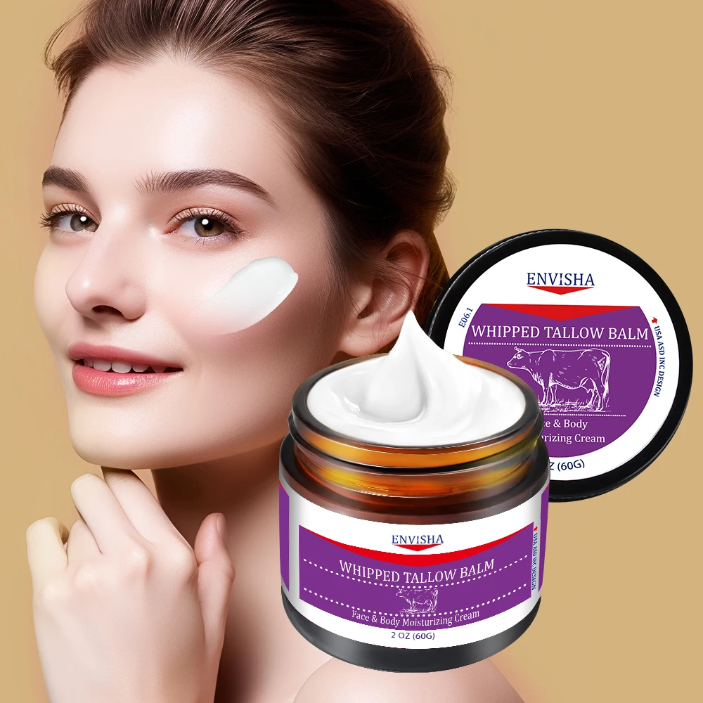 Face Cream Whipped Tallow Balm Collagen Hyaluronic Acid Skin Care Anti-Wrinkle Aging Moisturizing Shrink Pores Whitening Smooth