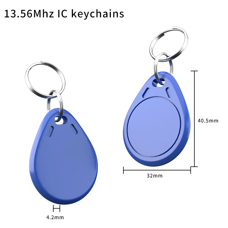 13.56MHz IC Card Access Keychain,Non-Contact  M1-Compatible RFID Tags ISO14443-A NFC for Gate/Office/Security System