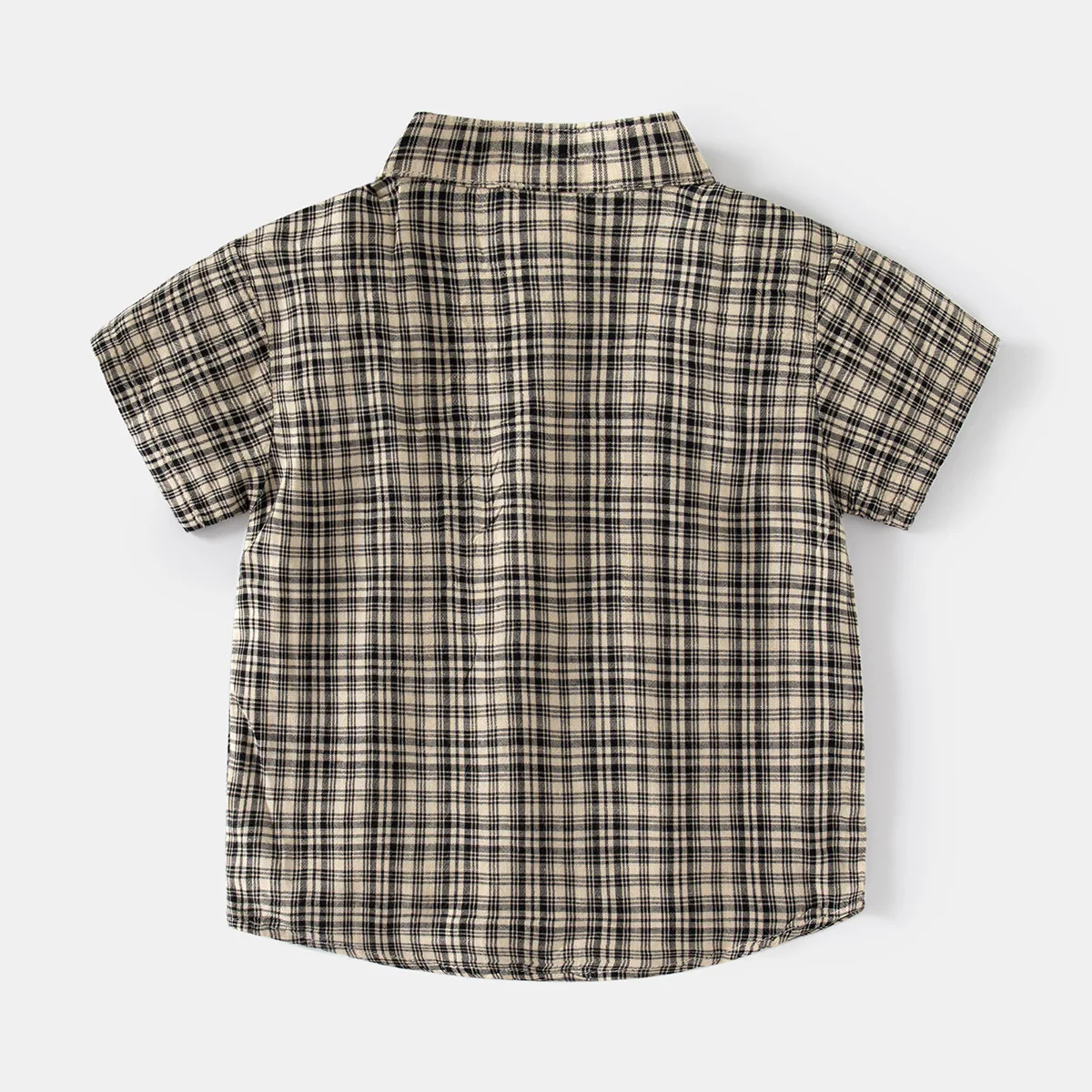 Baby Boys Summer Collar Plaid Short-sleeved Shirt Baby Casual Shirt