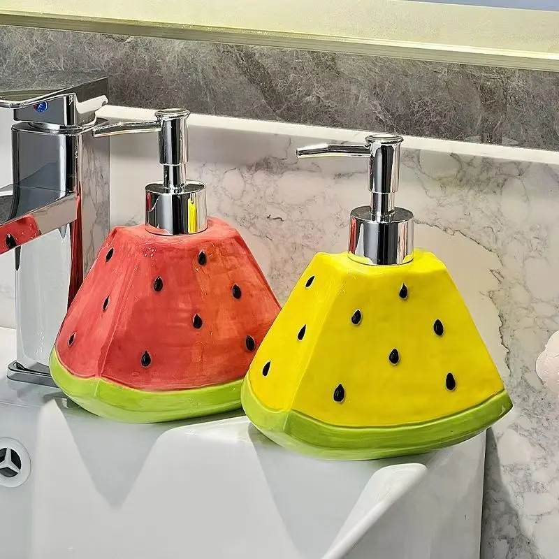 450ml Watermelon Ceramic lotion Bottle Bathroom Shower Gel Shampoo Press Split Bottle Bathroom Accessories soap dispenser