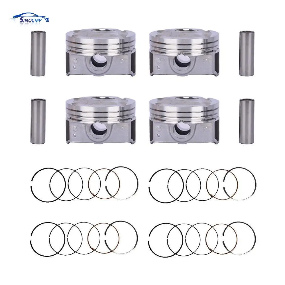 

Комплект из 4 поршней и колец подходит для Hyundai Kia Veloster Accent Rio 2012-2017 гг., автомобильные детали DOHC 23041-2B600 23041-2B610 23041-2B620