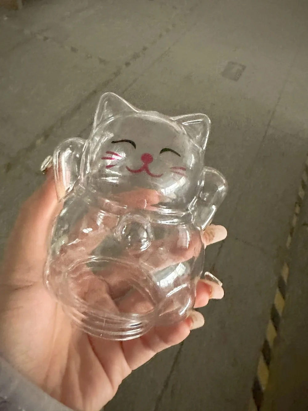 Wish Bottle Lucky Cat Empty Bottle Glow in Dark Sand Flow Large Size Cute Plastic Decoration Wish Bottle Figurine