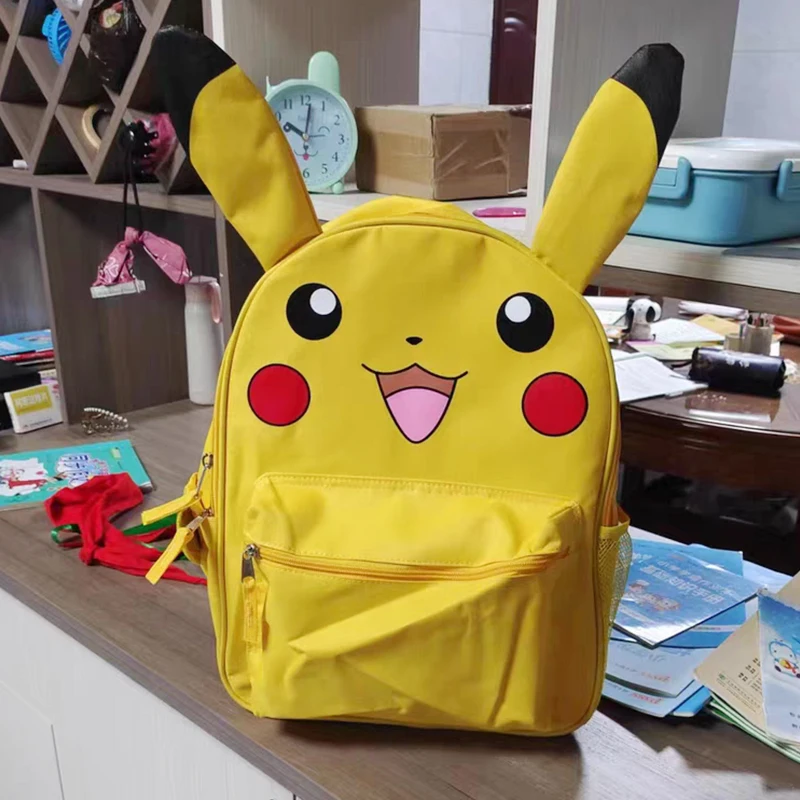 Pokemon Pikachu Backpack Cartoon Anime Figure Children Shoulders Bag Student Kindergarten Schoolbag High Quality Kids Gift