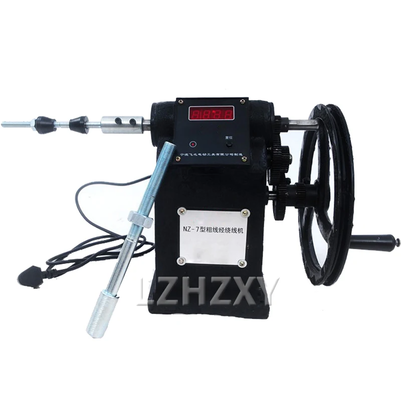 NZ-7 Manual Thick Wire Diameter Winding Machine Electronic Digital Display Precise Counting Small Hand Crank Coil Winding Tool