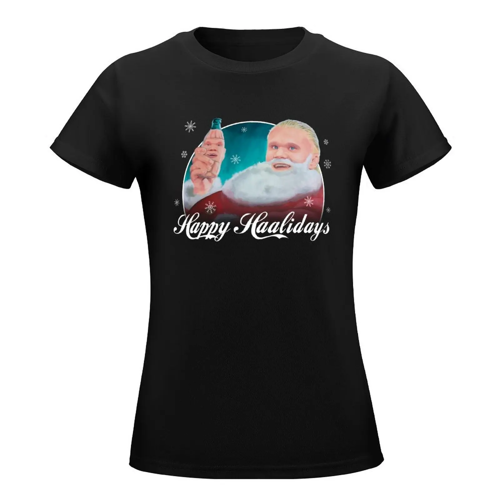 Happy Haaland Holidays Christmas T-Shirt summer clothes lady clothes Blouse female cropped t shirts for Women