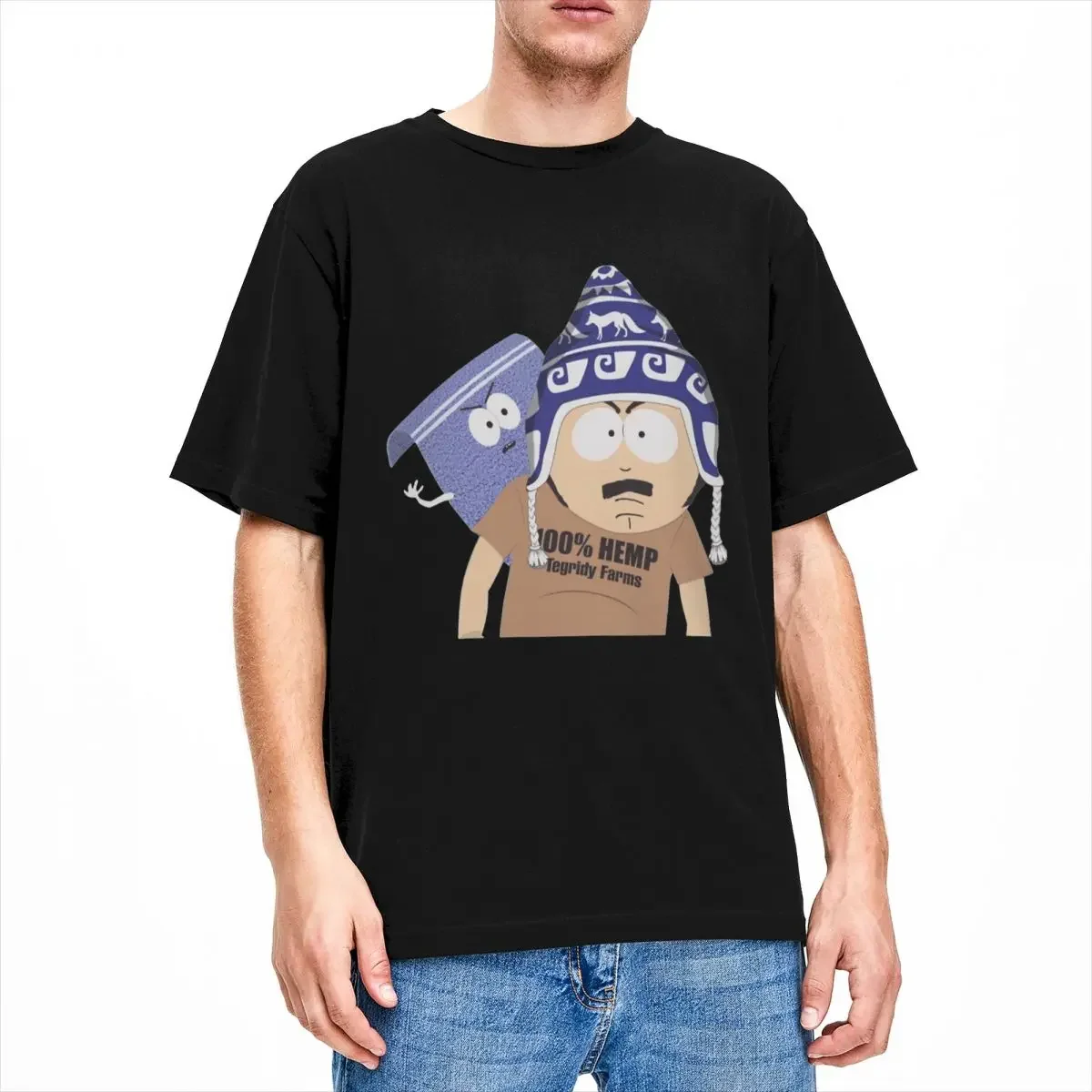 Men Women Tegridy Farms Randy Marsh And Towelie Shirt Merchandise Souths Parks Pure Cotton T-shirt Clothes Leisure Tee Shirt