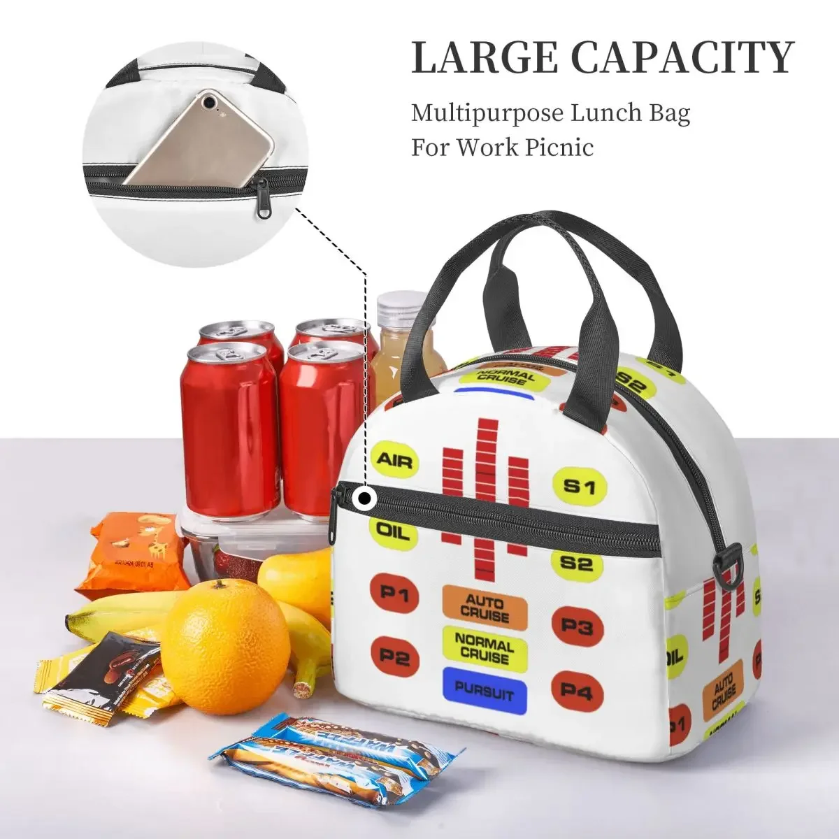 Kitt Voice Box Knight Rider Insulated Lunch Bag for Women Kids Portable Food Boxes Thermal Lunch Box Tote - view 2