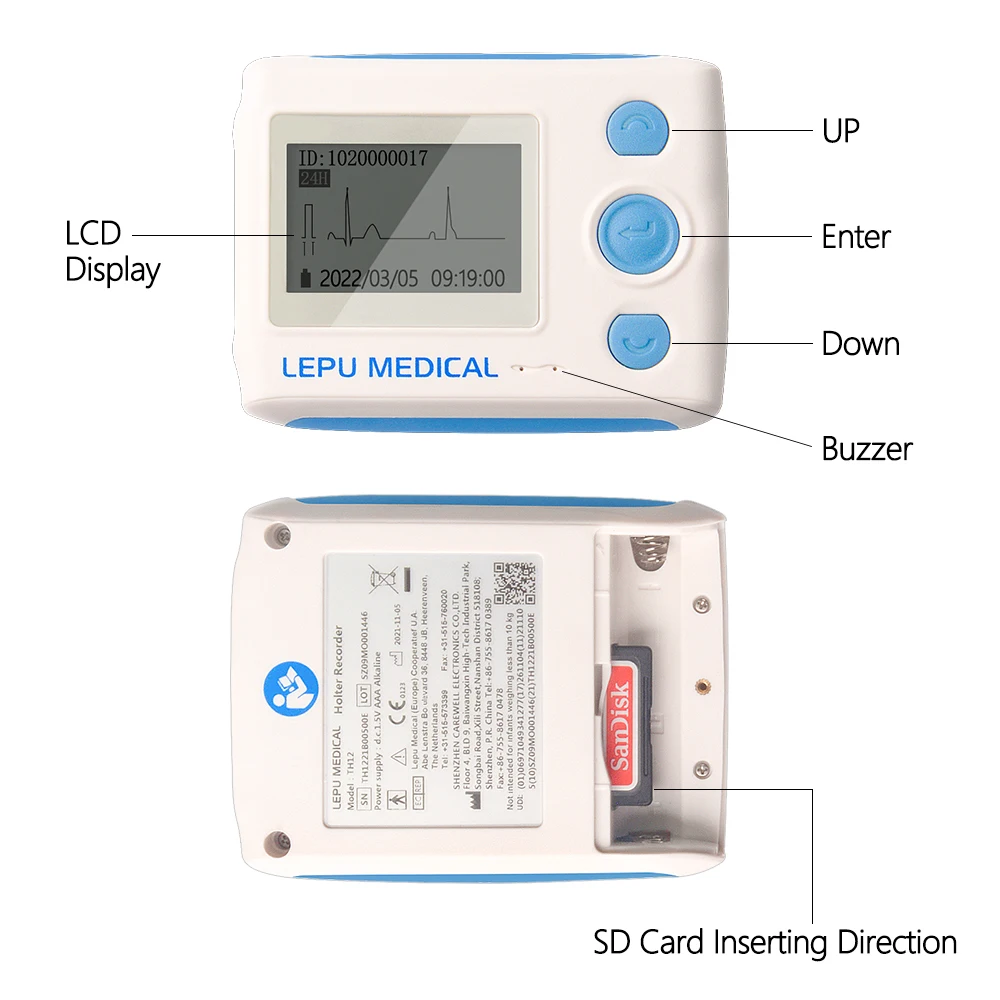 12 Channel Medical Wireless Mobile Ecg Track and analyze portable dynamic holter with workstation software Support for 4 languag